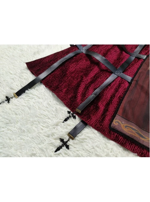 Gothic Strange Circus Skeleton Pattern Print Trim Tight Velvet Vest Pleated Hem Cross Straps Belt Lolita Dress 17 Gothic Strange Circus Skeleton Pattern Print Trim Tight Velvet Vest Pleated Hem Cross Straps Belt Lolita Dress - Image 15