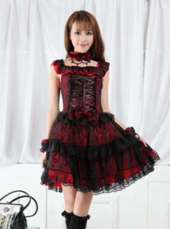 Red And Black Lace Gothic Lolita Sleeveless Dress -MIMY Lolita Shop 1653444232 90n 500x672 1