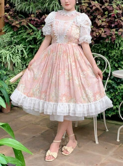 Sweet Lolita High Waist Detachable Satin Belt Small Fly Sleeves Double Layer Fungus Hem Polka Dot Short Sleeve Dress -MIMY Lolita Shop 1659667775 Gkz 500x672 1