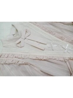 Classic Lolita Simple Jacquard Lace Embroidery Pleated Ruffle Pure Cotton Bow Brooch Decoration Long Sleeves Dress -MIMY Lolita Shop 1660285687 lk7 500x672 1