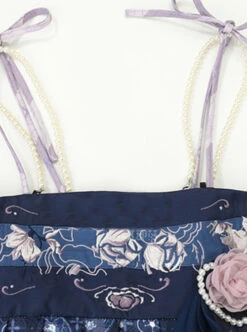 Blue White Porcelain Series Chinese Elements Fantasy Floral Print Vintage Classic Lolita Suspender Dress Crossbody Bag Set -MIMY Lolita Shop 1712044145 L0F 500x672 1