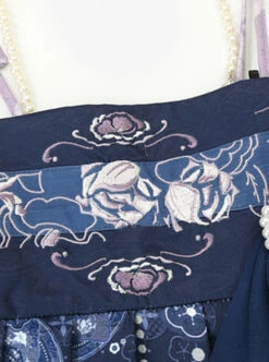 Blue White Porcelain Series Chinese Elements Fantasy Floral Print Vintage Classic Lolita Suspender Dress Crossbody Bag Set -MIMY Lolita Shop 1712044149 a1T 500x672 1