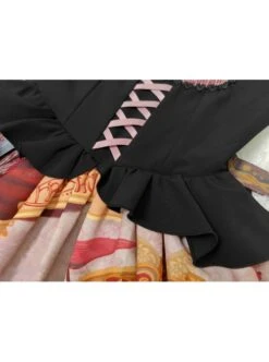 Gothic Strange Circus Skeleton Pattern Print Trim Tight Velvet Vest Pleated Hem Cross Straps Belt Lolita Dress 35 Gothic Strange Circus Skeleton Pattern Print Trim Tight Velvet Vest Pleated Hem Cross Straps Belt Lolita Dress -MIMY Lolita Shop 18 500x672 1