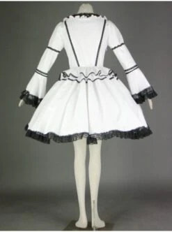 Black And White Long Sleeves Lace Trim Cotton Gothic Lolita Dress -MIMY Lolita Shop 1 181 500x672 1