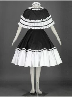 Black And White Cute Girls Cotton Sweet Lolita Dress -MIMY Lolita Shop 1 231 500x672 1
