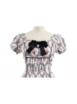 Sweet Charlotte Black Cotton Short Sleeves Womens Lolita Dress -MIMY Lolita Shop 1 275 500x672 1