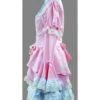 Pink And White Long Sleeves Lace Trim Cotton Sweet Lolita Dress