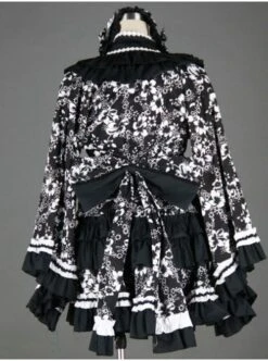 Black And White Long Sleeves Cotton Gothic Lolita Dress 9 Black And White Long Sleeves Cotton Gothic Lolita Dress -MIMY Lolita Shop 1 361 500x672 1