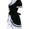 Black And White Short Sleeves Bow Cotton Gothic Lolita Dress