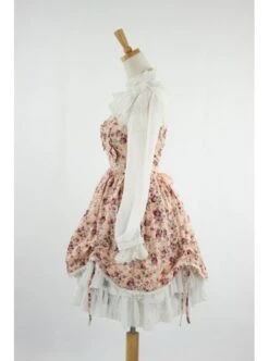 Sweet Pink Floral Lace Trim Cotton Lolita Dress -MIMY Lolita Shop 1 428 500x672 1