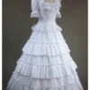 White Short Sleeves Floral Double-Layer Lace Trim Cotton Lolita Prom Dress 1 White Short Sleeves Floral Double-Layer Lace Trim Cotton Lolita Prom Dress -MIMY Lolita Shop 1 579 500x672 1