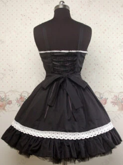 Black And White Lace Bowknot Gothic Lolita Sling Dress -MIMY Lolita Shop 2 500x672 107