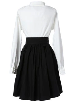 Black And White Cotton Long Sleeve Gothic Lolita Dress 12 Black And White Cotton Long Sleeve Gothic Lolita Dress -MIMY Lolita Shop 2 500x672 110