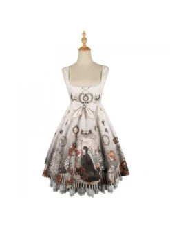 Black Fairy Tale Series JSK Darkness Printing Retro Gothic Lolita Sling Dress -MIMY Lolita Shop 2 500x672 117