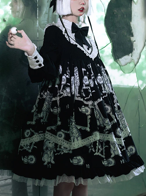 Wolf Detective Series OP Gothic Lolita Long Sleeve Dress 6 Wolf Detective Series OP Gothic Lolita Long Sleeve Dress - Image 4