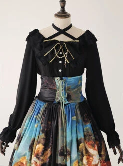 Black Chiffon Ruffles Gothic Lolita Long Sleeve Dress -MIMY Lolita Shop 2 500x672 127
