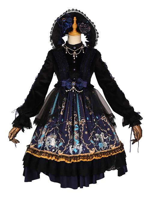 Divine Salvation Series OP Printing Retro Gothic Lolita Long Sleeve Dress Set 10 Divine Salvation Series OP Printing Retro Gothic Lolita Long Sleeve Dress Set - Image 8