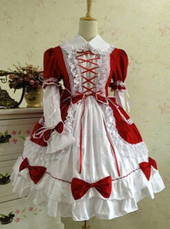 Bowknot Slim Gothic Lolita Short Sleeve Dress -MIMY Lolita Shop 2 500x672 143
