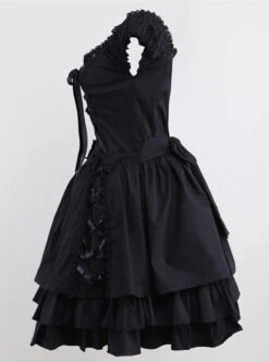 Pure Cotton Black And Lace Gothic Lolita Sleeveless Dress -MIMY Lolita Shop 2 500x672 150