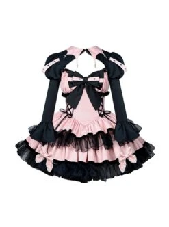Demon Contract Series Sexy Spring Summer Contrast Color Sweet-Cool Girl Halloween Gothic Lolita Sleeveless Dress Suit -MIMY Lolita Shop 2 500x672 179