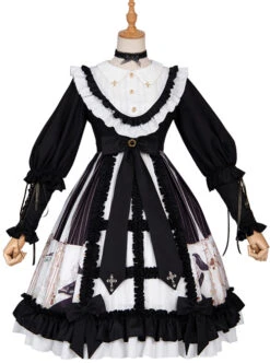 Dark Gold Hymn Series OP Gothic Lolita Long Sleeve Dress -MIMY Lolita Shop 2 500x672 185