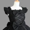 Cotton Black Lace Bowknot Gothic Lolita Sleeveless Dress