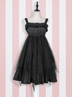 High Waist Flounce Gothic Lolita Sling Dress -MIMY Lolita Shop 2 500x672 192