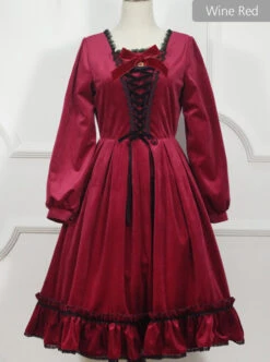 Little Red Riding Hood Series Retro Fairy Style OP Gothic Lolita Long Sleeve Dress -MIMY Lolita Shop 2 500x672 21