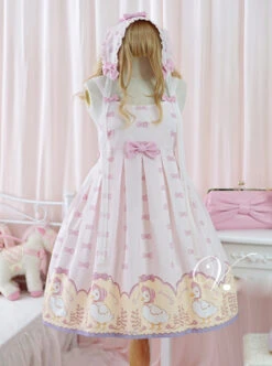 Pink Lovely Sleeveless Bowknot Sweet Lolita Dress -MIMY Lolita Shop 2 500x672 220