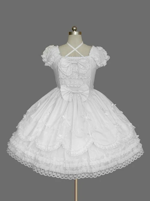 Cute Lace Elegant Sweet Lolita Short Sleeves Dress 4 Cute Lace Elegant Sweet Lolita Short Sleeves Dress - Image 2