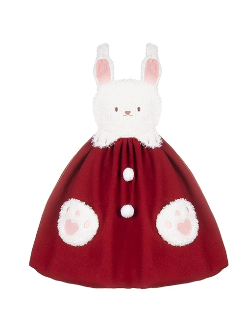 Rabbit Tuan Tuan Series Solid Color Plush Rabbit Cute Doll Autumn Winter Flower Bud Strap Skirt Sweet Lolita Sleeveless Dress 8 Rabbit Tuan Tuan Series Solid Color Plush Rabbit Cute Doll Autumn Winter Flower Bud Strap Skirt Sweet Lolita Sleeveless Dress - Image 6
