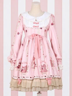 Pink Sleeveless Sweet Bow Lolita Dress 17 Pink Sleeveless Sweet Bow Lolita Dress -MIMY Lolita Shop 2 500x672 230