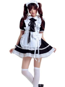 Black Cosplay Maid Costume Maid Dress Set -MIMY Lolita Shop 2 500x672 234