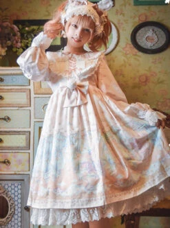 Ballet Rabbit Series OP Doll Collar Sweet Lolita Long Sleeve Dress -MIMY Lolita Shop 2 500x672 236
