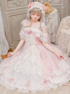 Crystalline Phantom Series Tea Party Sweet Lolita Pink Dress -MIMY Lolita Shop 2 500x672 240