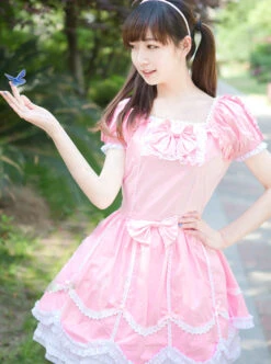 Pink Short Sleeves Sweet Bow Lolita Dress -MIMY Lolita Shop 2 500x672 243