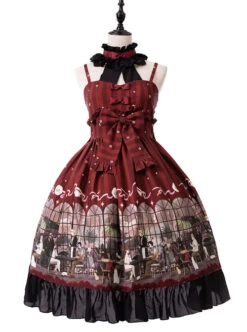 Magic Tea Party- Garden Restaurant Series JSK Bowknot Sweet Lolita Sling Dress -MIMY Lolita Shop 2 500x672 245