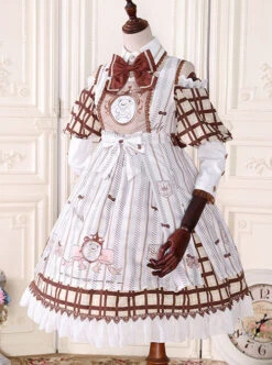 Fairy Tale Dessert Chefs Series Cute Bears Printing Sweet Lolita Off Shoulder Dress -MIMY Lolita Shop 2 500x672 258