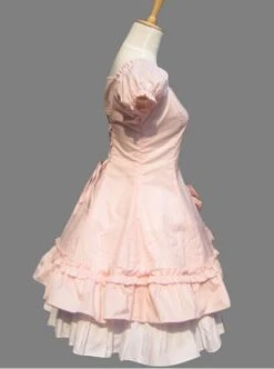 Pink Cotton Princess Hort Sleeve Dress Match The Cake Skirt -MIMY Lolita Shop 2 500x672 267
