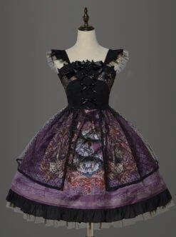 Grape Lace Vintage Grape Embellished Bow Detachable Belt Ruffle Hem Gothic Lolita Sleeveless Dress -MIMY Lolita Shop 2 500x672 27
