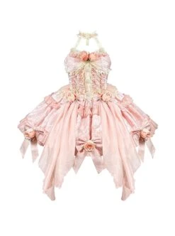 Gem Princess Series Sweet Girly Jacquard Rose Garden Everlasting Flower Lace Fishbone Sweet Lolita Sleeveless Dress -MIMY Lolita Shop 2 500x672 281