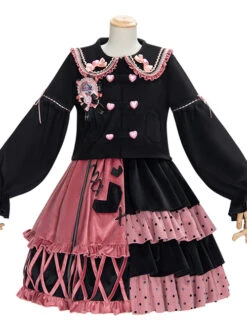 Exploding Raspberry Series JSK Autumn Winter Retro Color Matching Sweet Lolita Sling Dress And Top Set -MIMY Lolita Shop 2 500x672 293