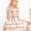 Rock Candy Cat Series JSK Cute Printing Three-stage Hem Sweet Lolita Sling Dress
