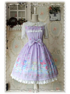 Sleeping Bear Series Chiffon Sweet Lolita Sling Dress -MIMY Lolita Shop 2 500x672 302