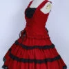 Red Corduroy Gothic Lolita Sling Dress