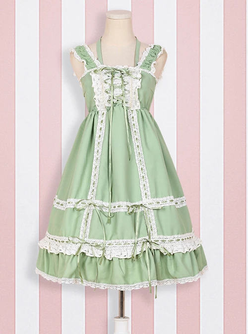 Cute Lace-up Bowknot Lace Sweet Lolita Sling Backless Dress 7 Cute Lace-up Bowknot Lace Sweet Lolita Sling Backless Dress - Image 5