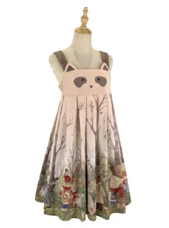 Little Raccoon Series JSK Autumn Winter High Waist Sweet Lolita Sling Dress -MIMY Lolita Shop 2 500x672 332
