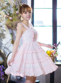 Pink Cute Flounced Sweet Lolita Sleeveless Dress -MIMY Lolita Shop 2 500x672 358