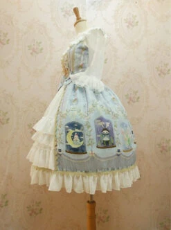 Crystal Rabbit Series Chiffon Printing Sweet Lolita Sling Dress -MIMY Lolita Shop 2 500x672 365