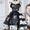 The Vampire Diaries Series JSK Type II Contrast Color Stitching Gothic Lolita Sling Dress